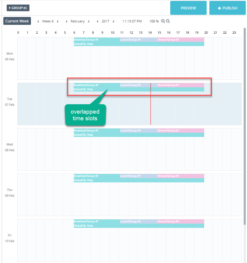 Merging GDS4W playlists and time slots