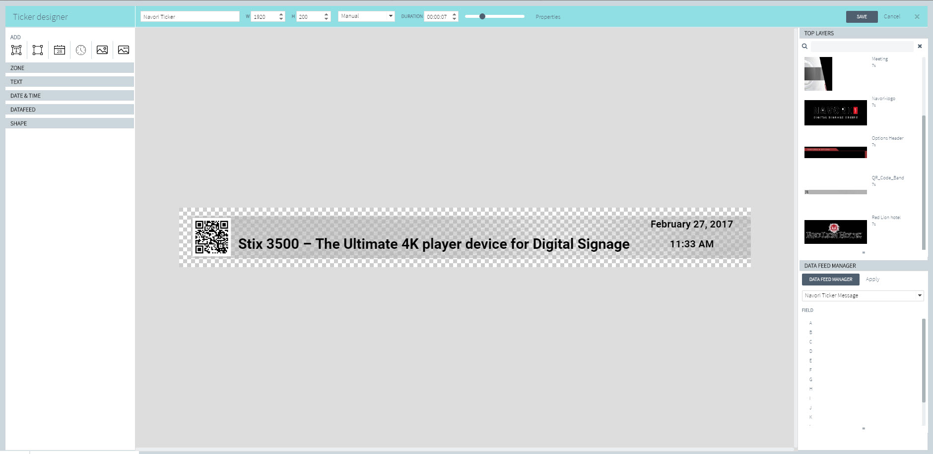 GDS4W Ticker Designer