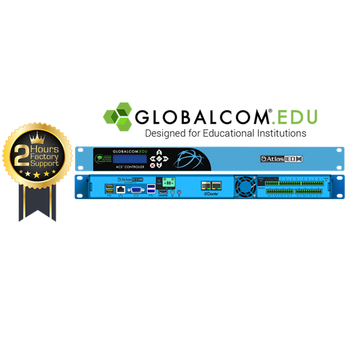 Picture of GLOBALCOM<sup>®</sup>.EDU <br />IP108-EDU-D-CS Announcement Control System with 8 Dante<sup>™</sup> Message Channels